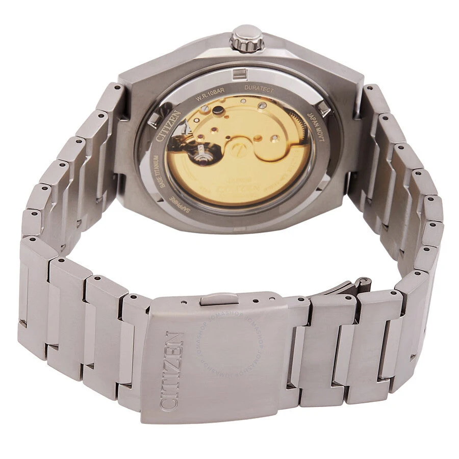 Watches of America product photo showing the Citizen Caliber 8213 automatic movement through the Zenshin NJ0180-80Z exhibition caseback.