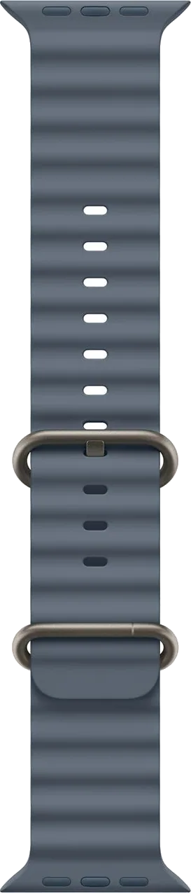 Official iModWatch cutout of the Anchor Blue Ocean replacement strap with Natural titanium-colored hardware.