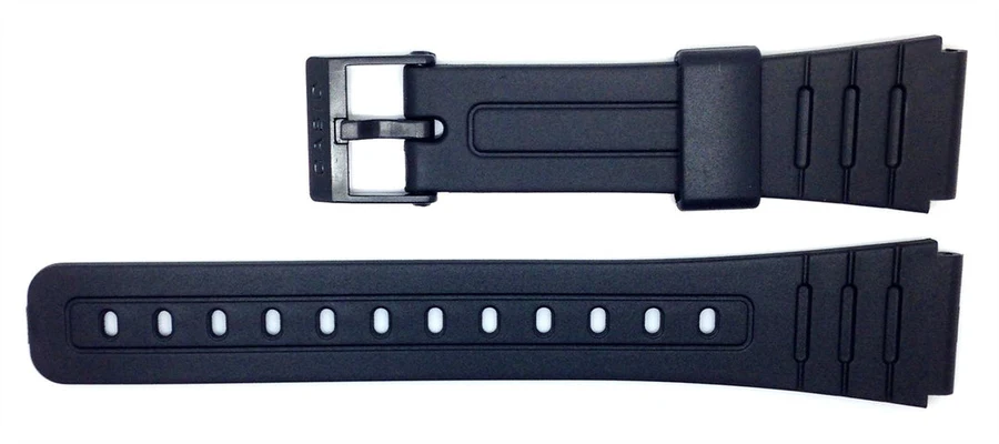 Japan Watch Parts product photo of the genuine black Casio replacement strap, part 71604002.